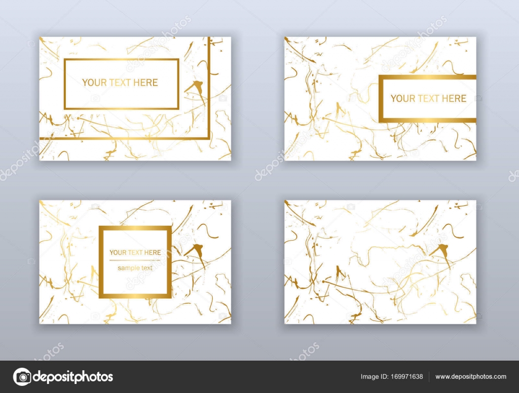 Set of white, black and gold business cards templates. Modern ab Intended For Black And White Business Cards Templates Free