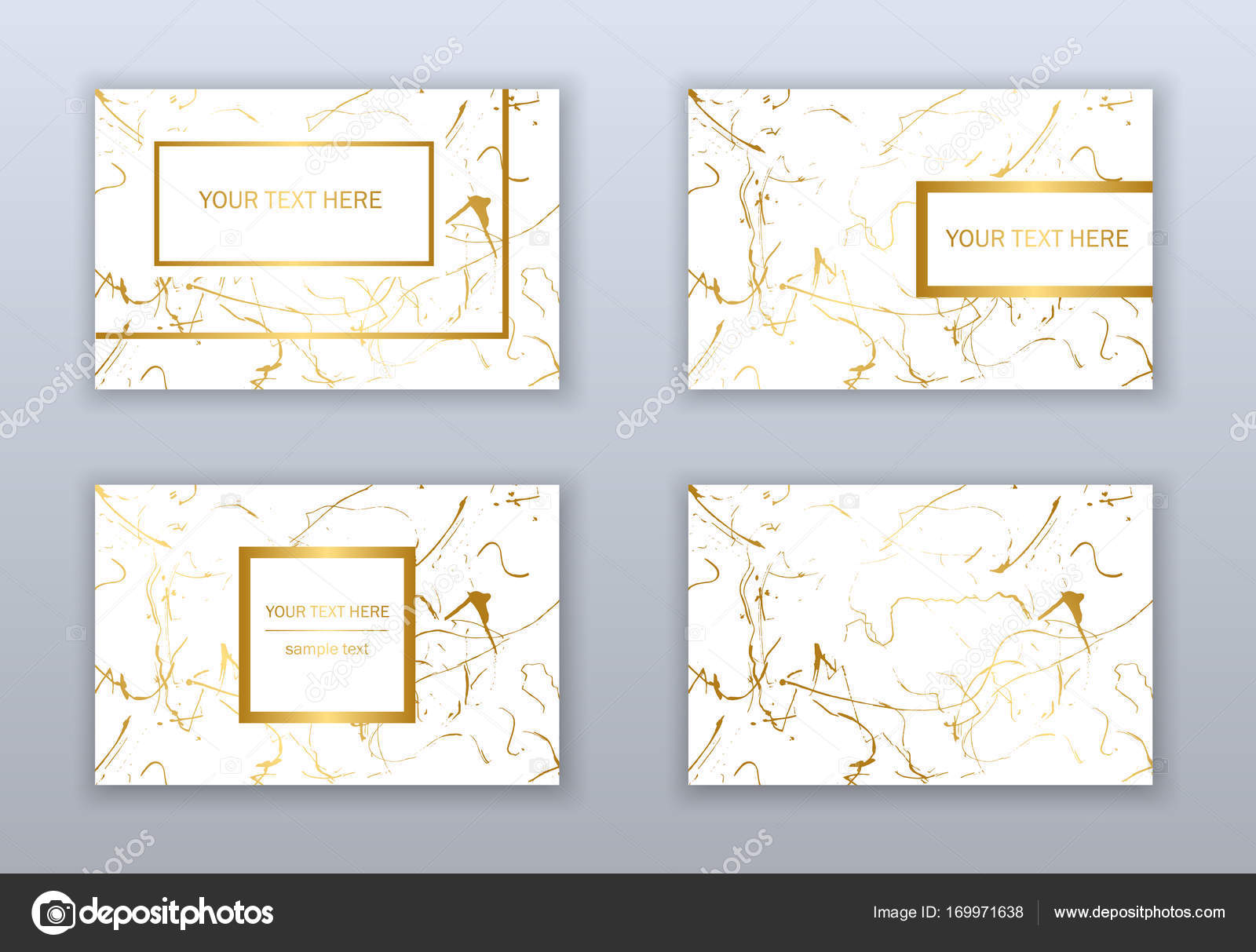 Set of white, black and gold business cards templates. Modern ab Intended For Black And White Business Cards Templates Free