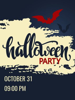 Cadılar Bayramı partisi poster. Yazı 