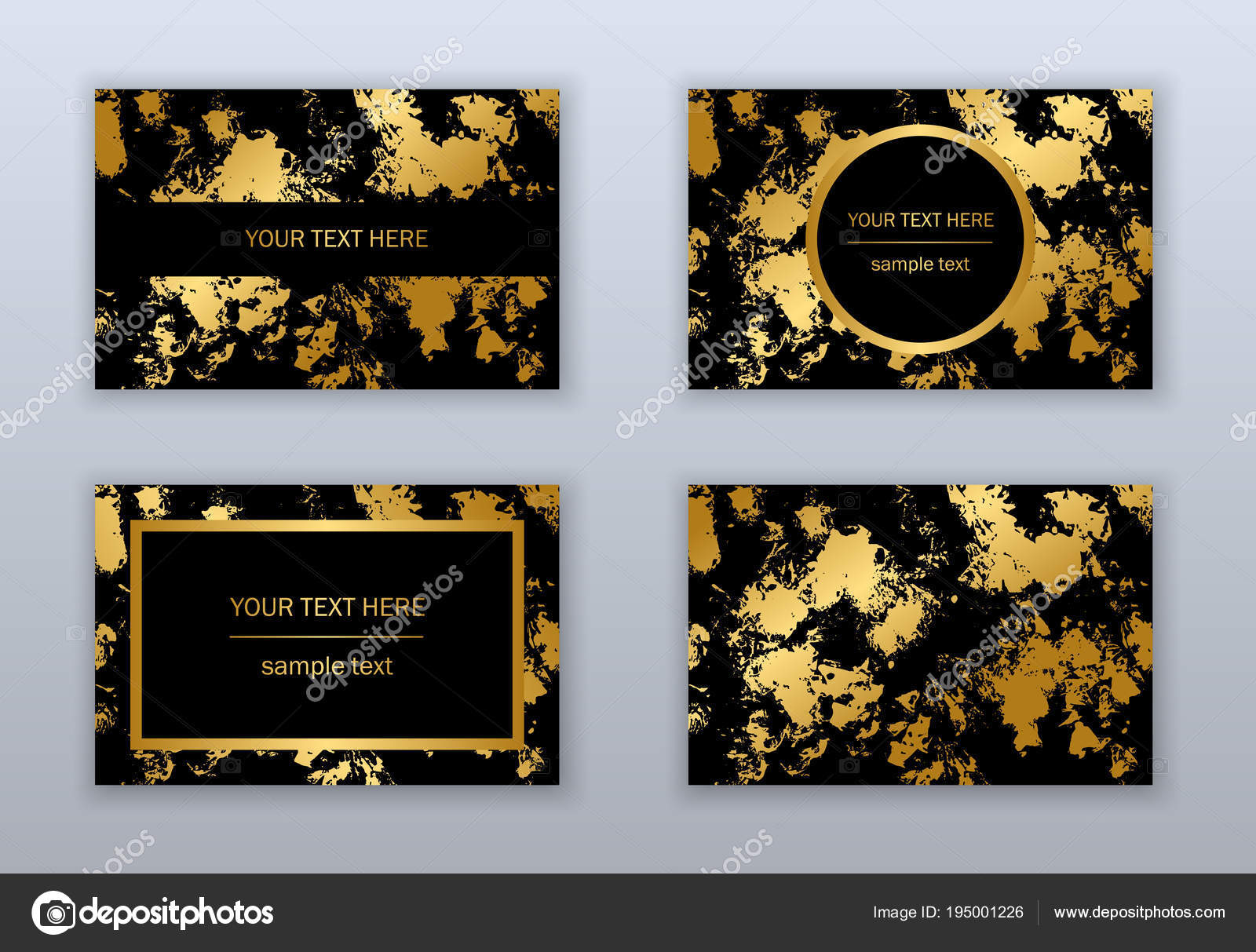 Set of white, black and gold business cards templates. Modern ab Inside Black And White Business Cards Templates Free