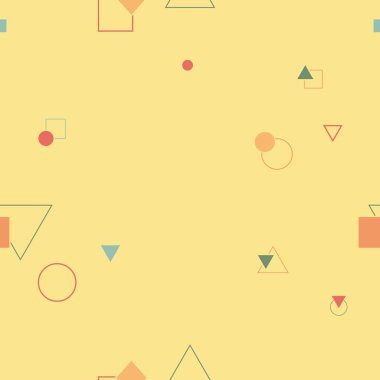 Memphis tarzı soyut seamless modeli. Renkli geometrik d