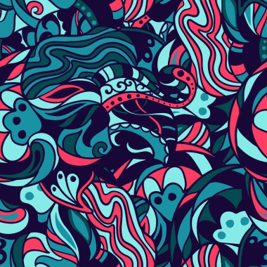 Dikişsiz desen, zentlange tasarım. Parlak, renkli arka plan