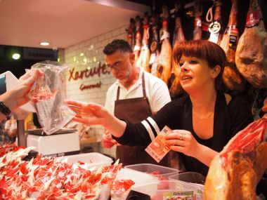 Barcelona'da Iberico jambon durak