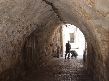 Siluet Jerusalem Alleyway içinde