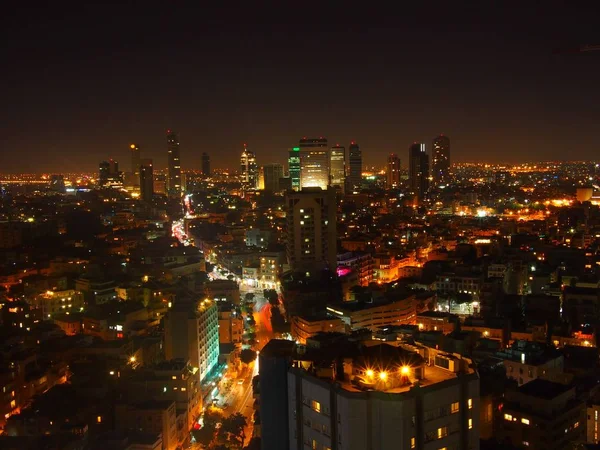 Tel Aviv Skyline at Night — Stock Photo, Image