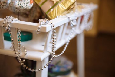 Mutlu yeni yıl ve mutlu Noeller çelenk, tatil dekorasyon