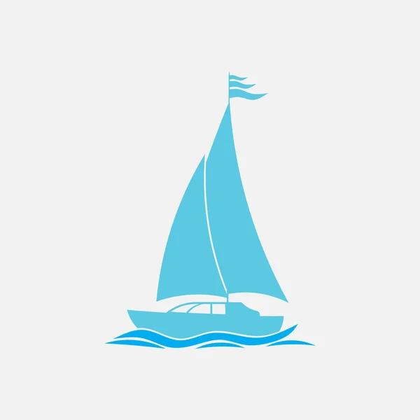 Ikona żeglarstwo, pływanie, wakacje, podróż, wektorowa — Wektor stockowy