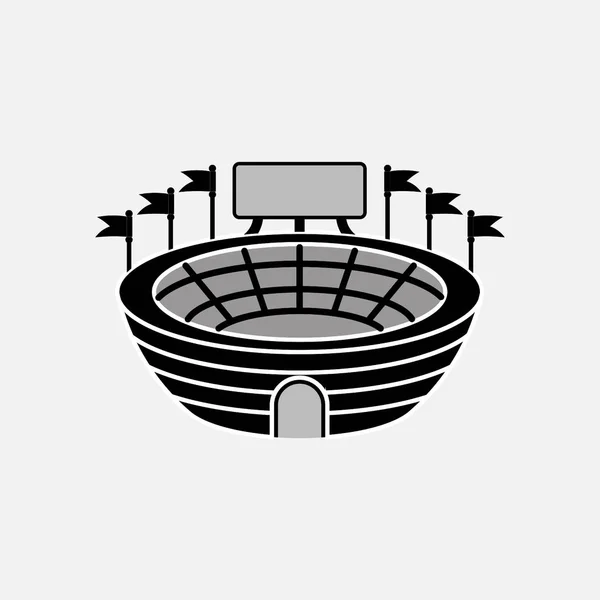 Ikonen stadion med resultattavlan, sport, information — Stock vektor
