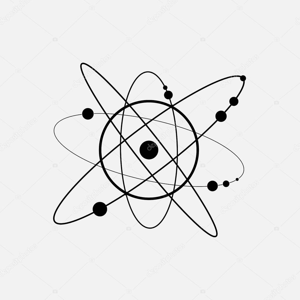 Icon space, planets and orbits, fully editable vector image