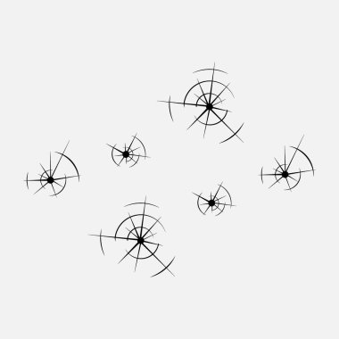 cam, simge kurşun delikleri, shot