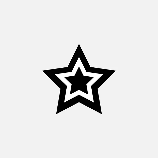 Icono clásico estrella blanco y negro — Vector de stock