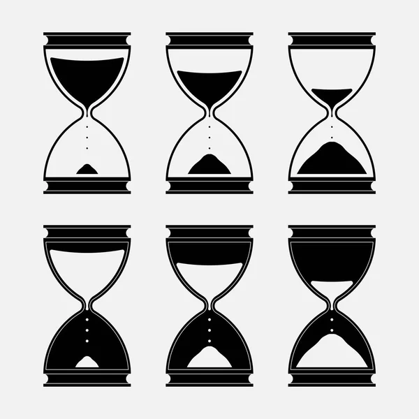 Icons hourglass, time — Stock Vector
