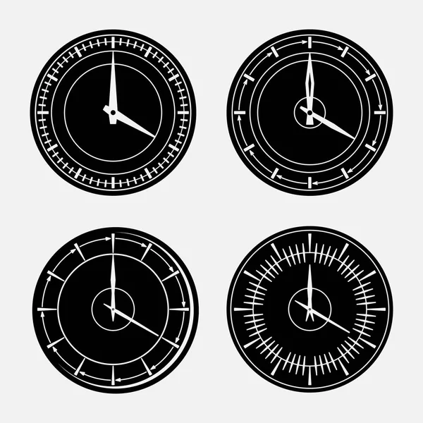 Set hours, clock icon, 24 hour support — Stock Vector