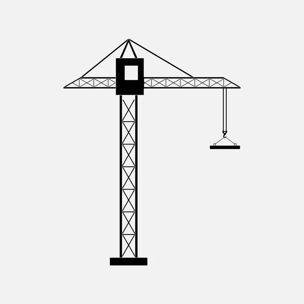 Silhouette of a construction crane, tower cranes — Stock Vector