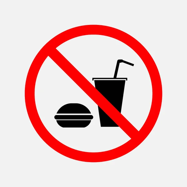 Una señal no puede comer y beber — Vector de stock