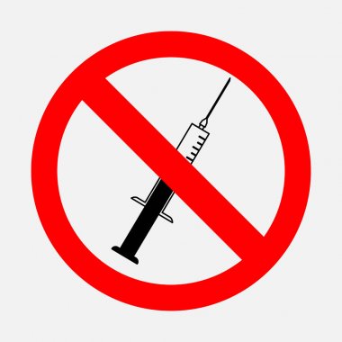 ilaçlar, uyuşturucu bağımlıları kullanımını yasaklayan işareti