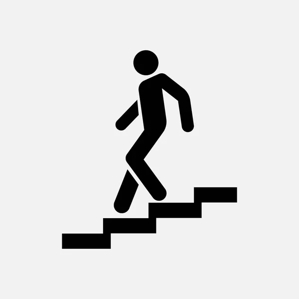 Descenso de iconos por las escaleras, señalización — Archivo Imágenes Vectoriales