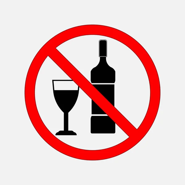 N'interdisant pas les signes de nourriture et d'alcool, pas d'alcool, pas d'alcool — Image vectorielle