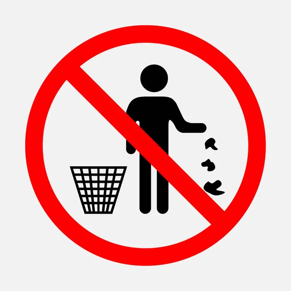 It is forbidden to throw garbage — Stock Vector