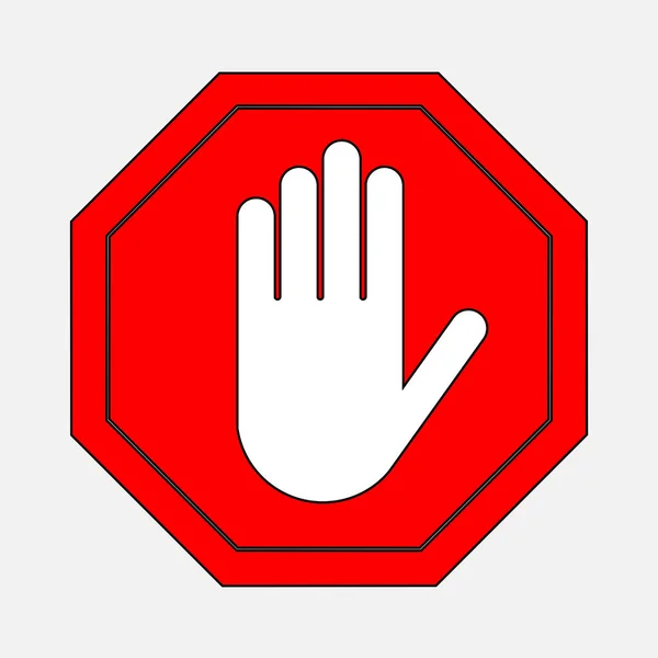 Ramię czerwonym znakiem stop Stop — Wektor stockowy