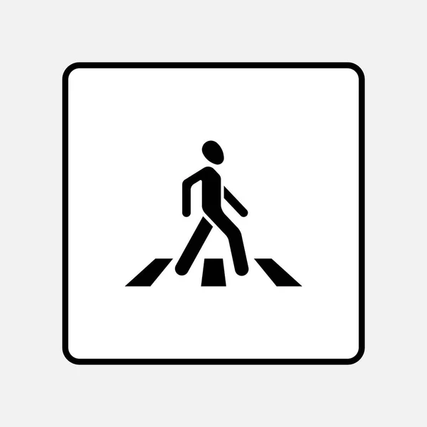 Panneau de signalisation le passage piétonnier, homme marchant — Image vectorielle