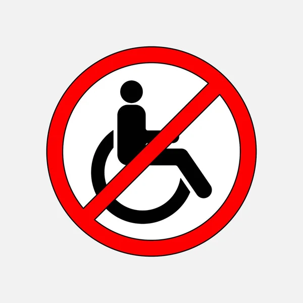 Segno disabilitato nel cerchio rosso — Vettoriale Stock