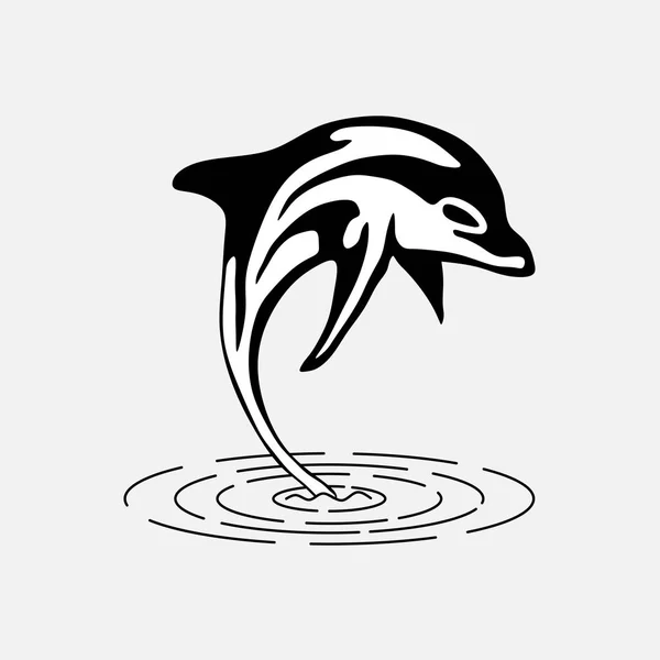 Ikona skoki delfinów, park wodny, rozrywka — Wektor stockowy