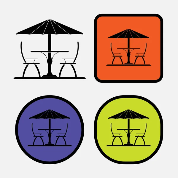 Stel pictogram leisure, cafés, strand — Stockvector