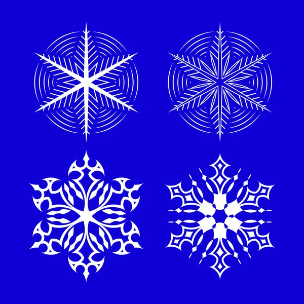 Σύνολο της νιφάδες χιονιού, το χιόνι, το νέο έτος — Διανυσματικό Αρχείο