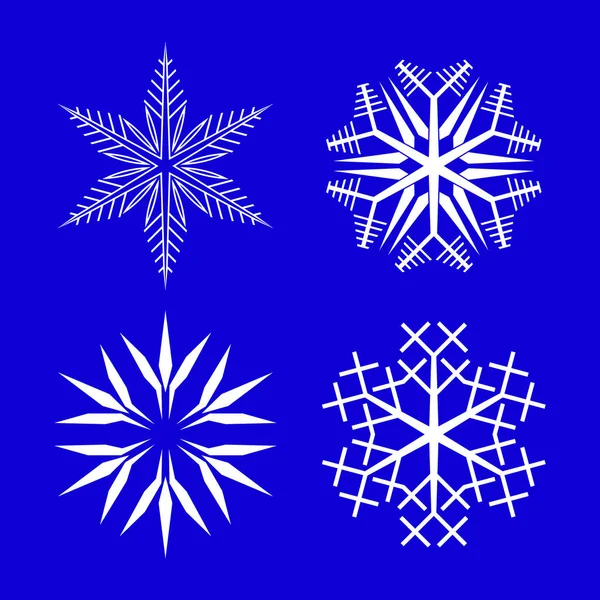 Ensemble de flocons de neige, neige, nouvel an — Image vectorielle
