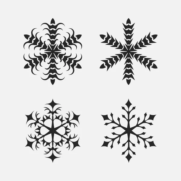 Σύνολο της νιφάδες χιονιού, το χιόνι, το νέο έτος — Διανυσματικό Αρχείο
