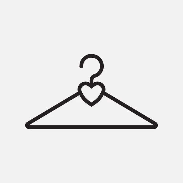 Значок одягу вішалка серця, аксесуари для моди — стоковий вектор
