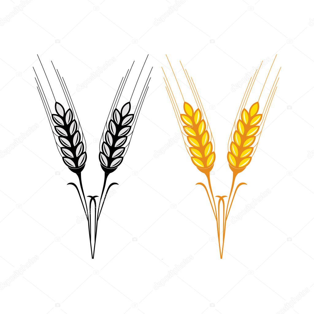 wheat ears icon icherny golden, grain, granary