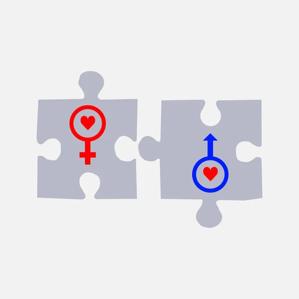 Rätsel mit Symbolen männlich und weiblich — Stockvektor
