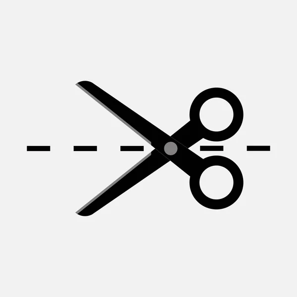 Scissors icon, incision path — Stock Vector