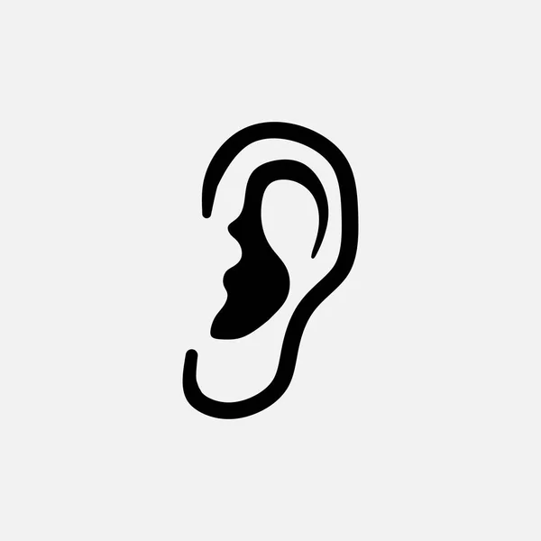Ícone ouvido, audição, estilo plano —  Vetores de Stock