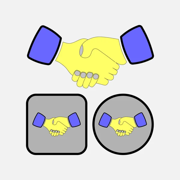 Icône de l'amitié, une poignée de main — Image vectorielle