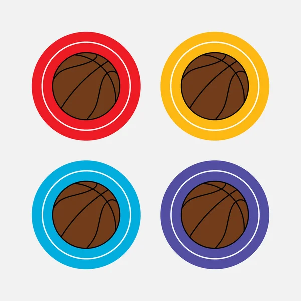 Establecer pelotas de baloncesto — Vector de stock