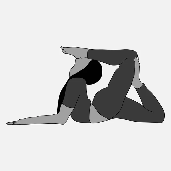 Silueta de chica, gimnasia, deportes — Vector de stock