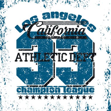 Los Angeles atletizm, tipografi damga, California t-shirt vect