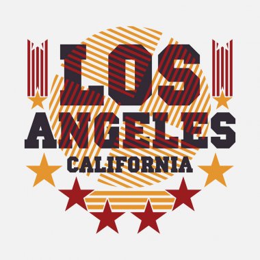 Los Angeles t-shirt, California grafik, spor amblem tasarımı