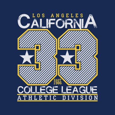 Los Angeles t-shirt, California grafik, spor amblem tasarımı