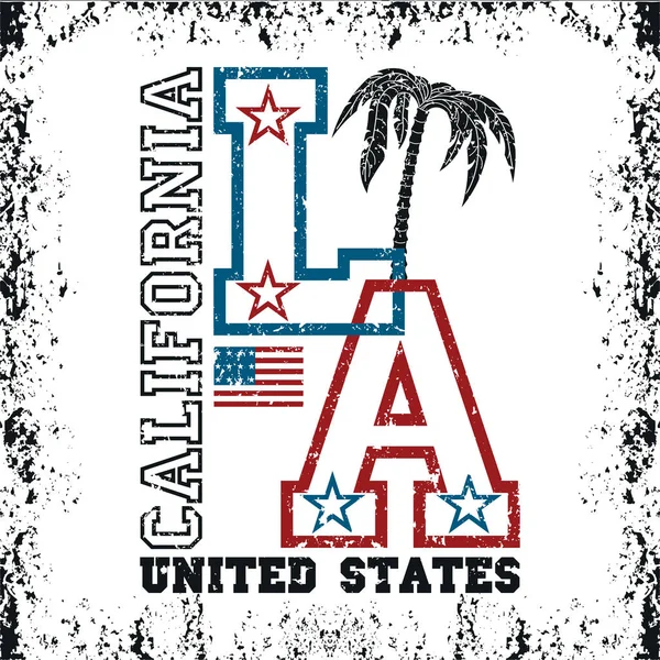 Los Angeles t-shirt, California graphic, sport — Stock Vector