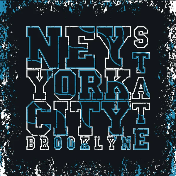 T シャツ ニューヨーク、ブルックリンのスポーツ、スポーツ デザイン — ストックベクタ
