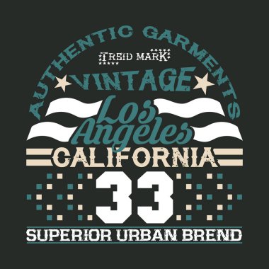 t-shirt los angeles tipografi, vintage La, tasarım grafik