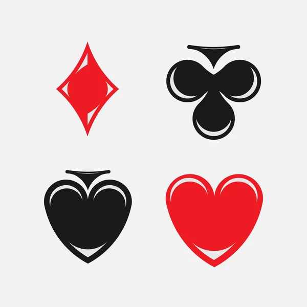 Juego de palos de cartas, juegos de azar, estilo plano — Vector de stock