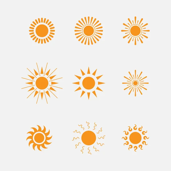 Collection d'icônes soleil — Image vectorielle