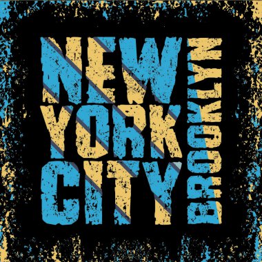 t-Şir New York, New York tipografi, t-shirt Brooklyn