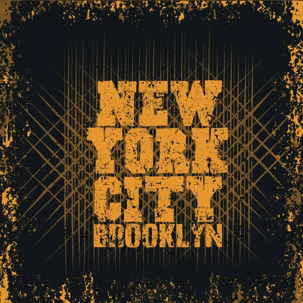 ニューヨーク t シャツ ブルックリン、タイポグラフィ デザイン グラフィック — ストックベクタ