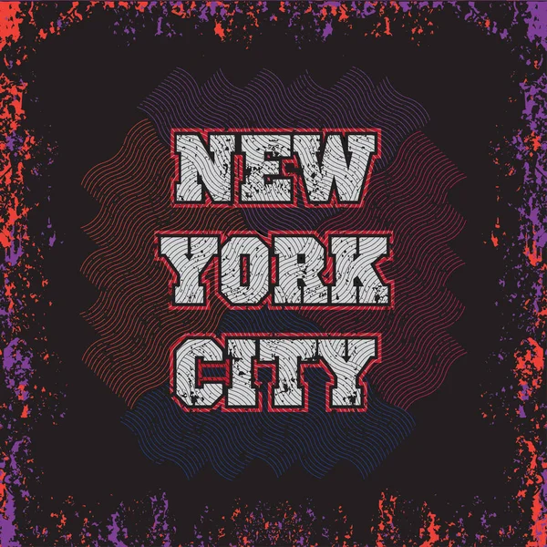 Camiseta Nueva York, tipografía de Nueva York, diseño gráfico — Archivo Imágenes Vectoriales